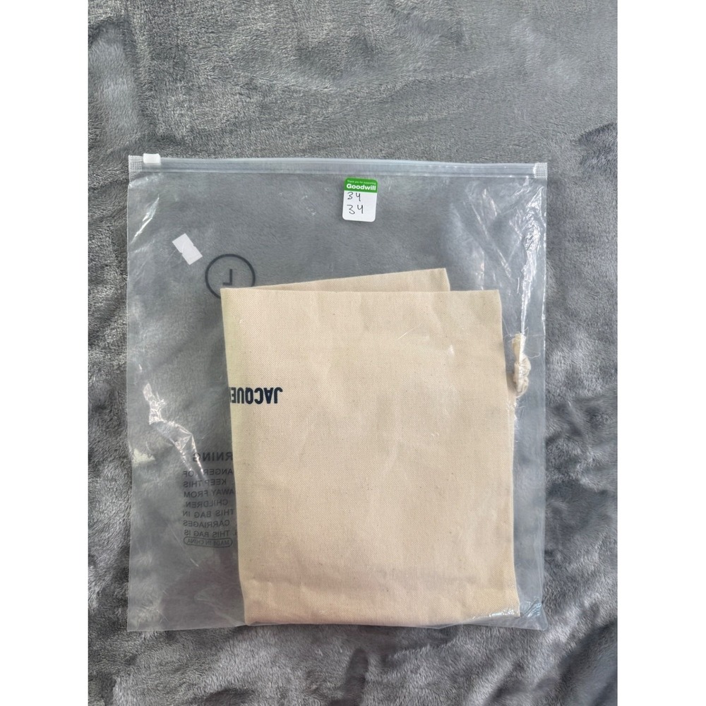 Jacquemus Women's Dust Bag Large Cream Heavyweight Canvas Fabric Black - Picture 7 of 7
